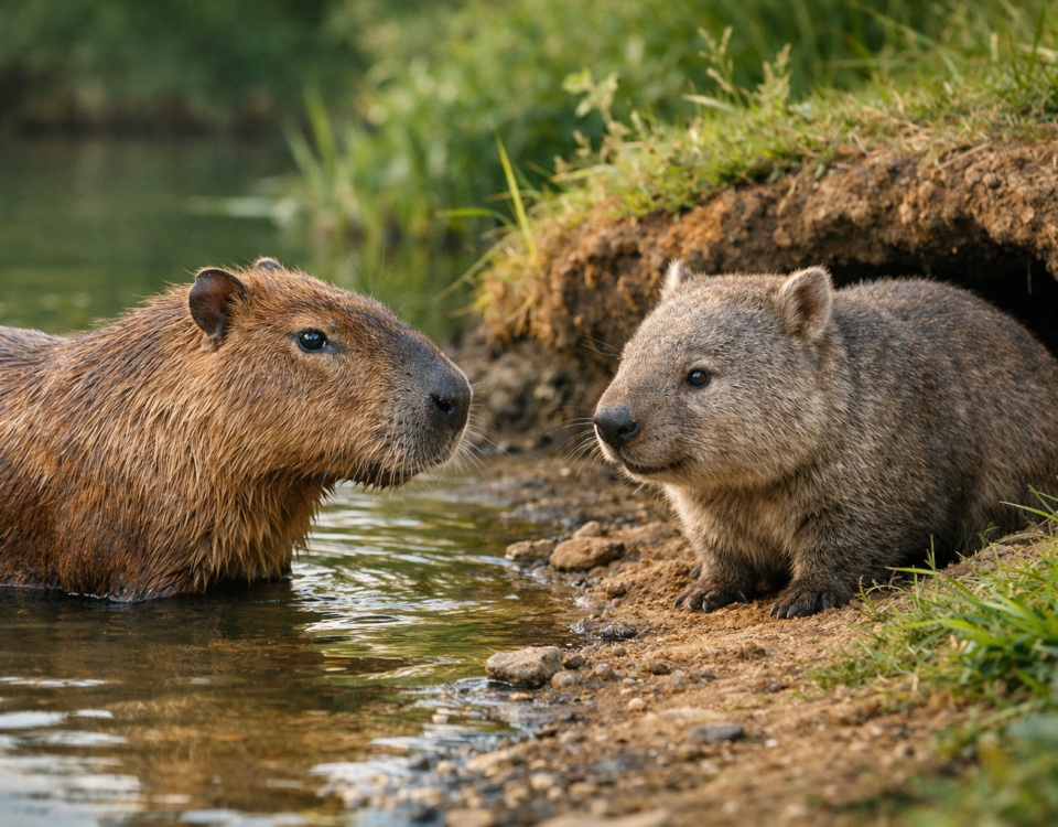 Capybara and wombat